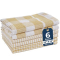 100% Cotton Dish Towels for Kitchen (12"x12" - 6 Pack / Beige)