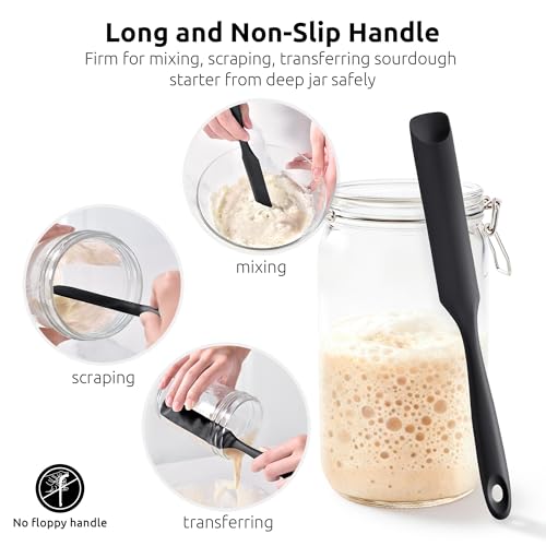 Silicone Jar Spatula for Sourdough Starter (Black / 9.65 in)