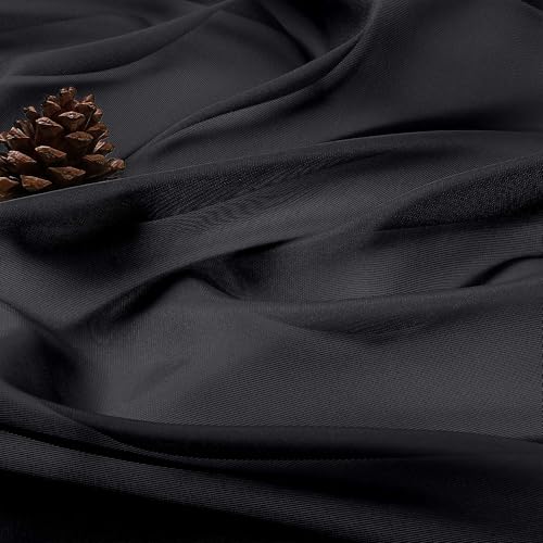 Black Sheer Valances for Windows (Black / 42"W x 16"L (Pack of 2))