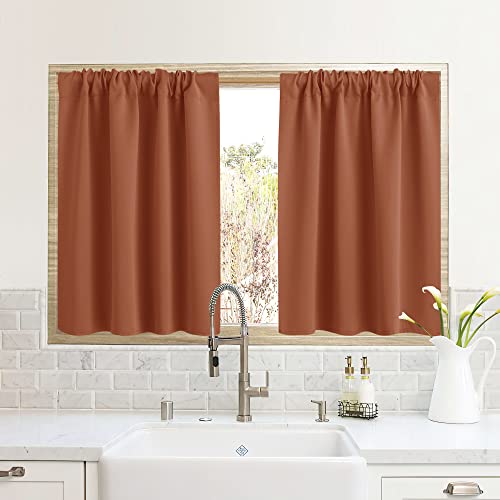 RV Curtains for Camper Windows (Burnt Orange / 34"W x 24"L (Pack of 2))