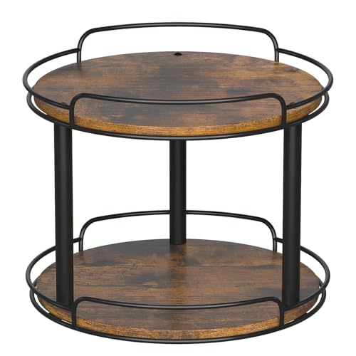 12'' Wood Lazy Susan Turntable Organizer for Cabinet (12 inches 2 Tier)