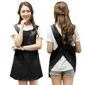 Shortened Design Apron (1# Style-rounded Edge / Black)