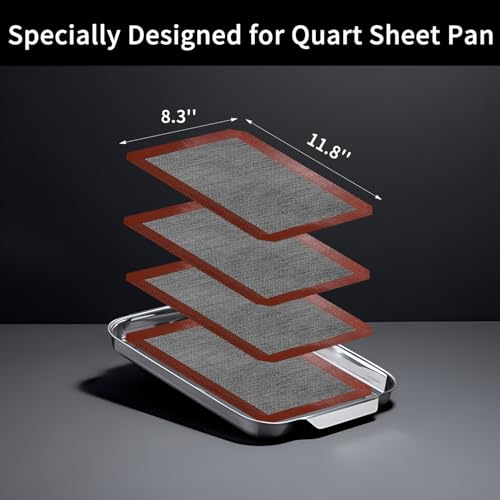 Small Silicone Baking Mats (Perforated / Quarter Sheet - 11.8x8.3 inch)