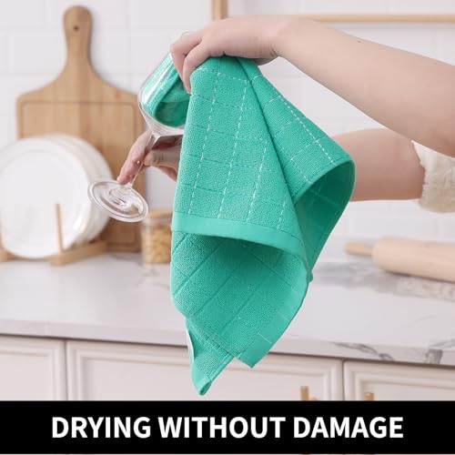 100% Cotton Terry Kitchen Towels (Turquoise / 13 X 28 - 6 Pack)