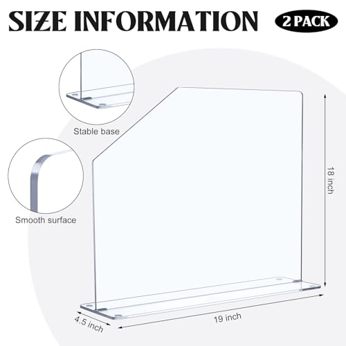 2 Pcs Splash Guard for Sink (19" Length, 18" Height, 4.5" Base)