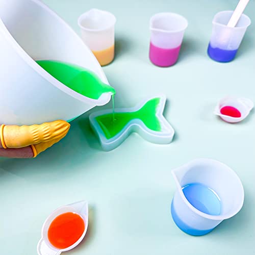 Silicone Measuring Cups 600ml for Resin (600ML+100ML+10ML)