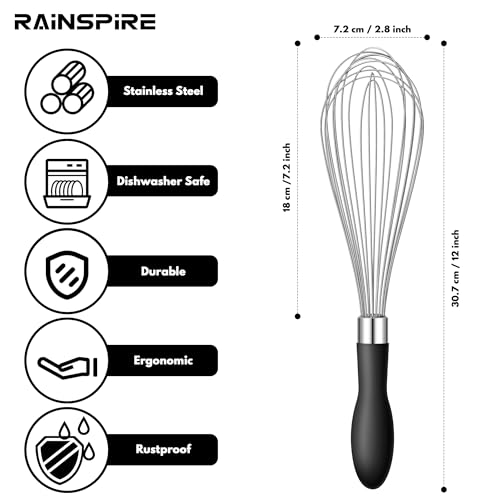 Whisk for Cooking Reinforced Anti (Black / 12 inch)