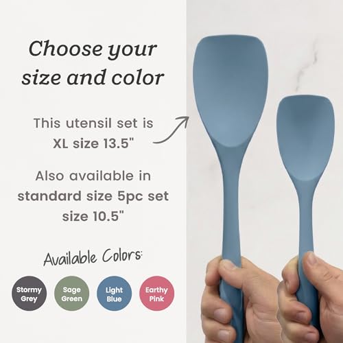 Starpack Like a Boss XL Silicone Cooking Utensils Set (Light Blue / XL Size Set of 6, 13.5")