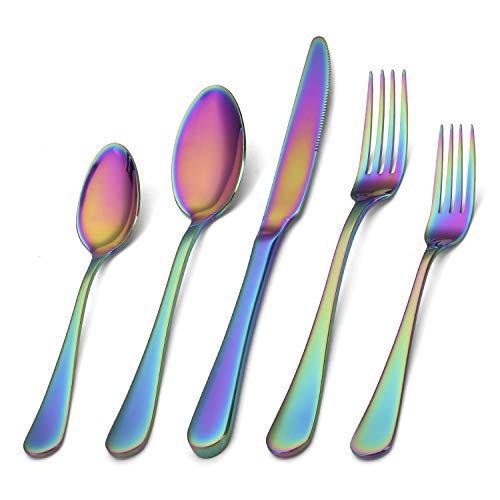 Rainbow Silverware Set (Multicolor / 20-Piece)