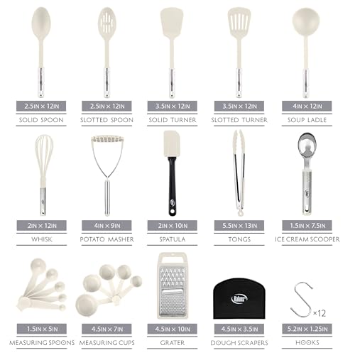 Kitchen Utensils Set 35 PCS Cooking Utensils Set (Khaki)