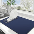 Dish Drying Mat Absorbent Dish Drying Mats for Kitchen Counter 16"x 24" (Classic Blue / 24" x 16")