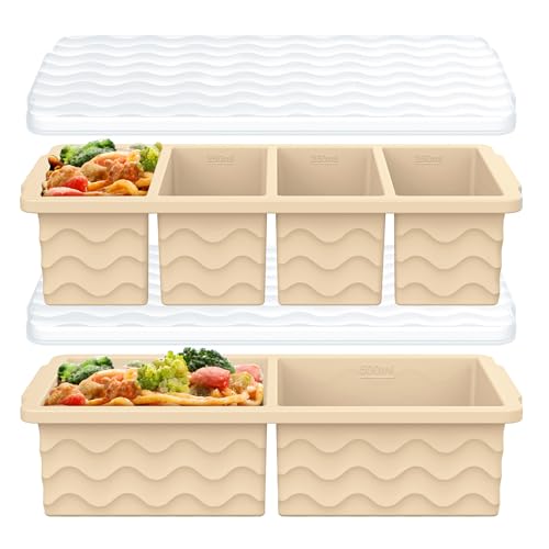 Silicone Freezer Molds for Soup with Lid (Walnut Brown)