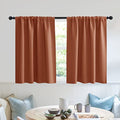 Short Blackout Privacy Curtains 30 inch Long for Bathroom Window (Burnt Orange / 42"W x 30"L (Pack of 2))