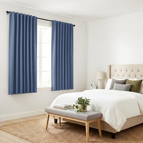 Living Room Curtains (Blue Haze / 52"W x 72"L (Pack of 2))