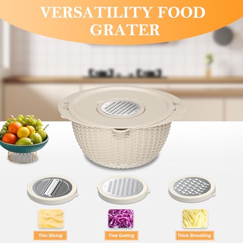 4 1 Colander with Bowl Set (Beige)