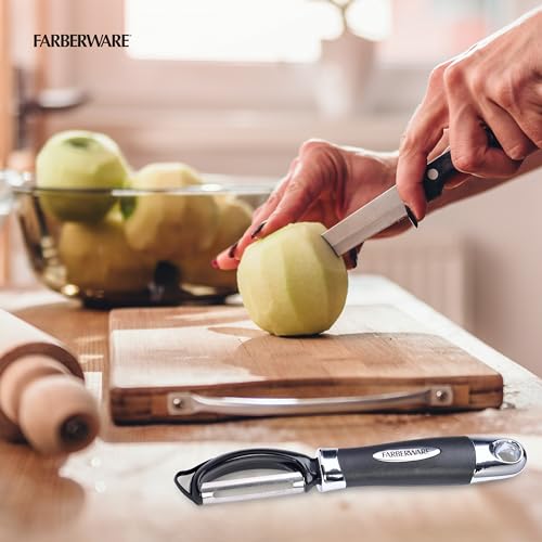 Pro2 Euro Vegetable Peeler with Swivel Blade and Built (Black / 7.87 x 1.18 inches)