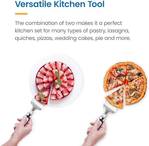 Pie Server Spatula and Cake Cutter Slicer (10 inches / Black)