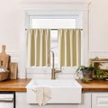 100% Blackout Short Curtains for Small Window (100% Blackout - Biscotti Beige / 29"W x 24"L (Pack of 2))