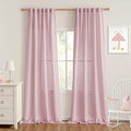 Extra Long Country Curtains for Sliding Glass Door Windows (50"W x 108"L (Pack of 2) / Light Pink)