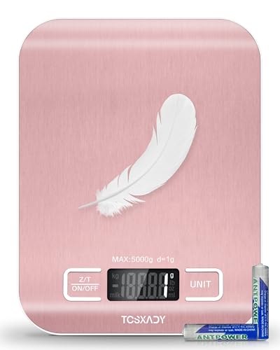Food Scale Digital Kitchen Scale with Grams & Ounces Units (Pink)