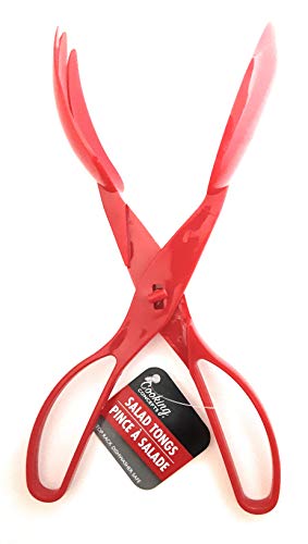 Red Plastic Salad Tongs