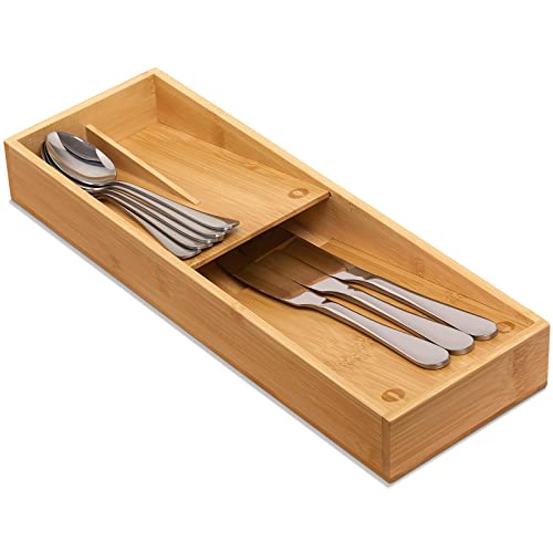 Bamboo Silverware Drawer Organizer (Small)