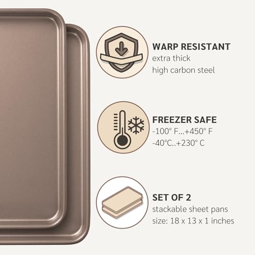 13 x 18 inch Nonstick Half Sheet Pan 2 (18'' Sheet Pan 2-Pack)