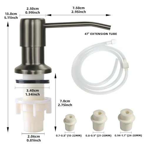Soap Dispenser for Kitchen Sink (Gray)