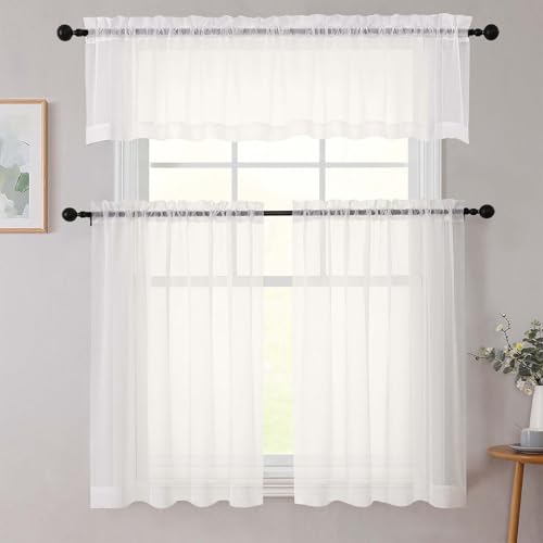 Ivory Valances for Windows (Ivory / 42"W x 14"L (Pack of 2))