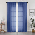 Sheer Curtains 78 Inches Long 2 Panels Set for Bedroom Living Room (Royal Blue / 42"W x 78"L (Pack of 2))