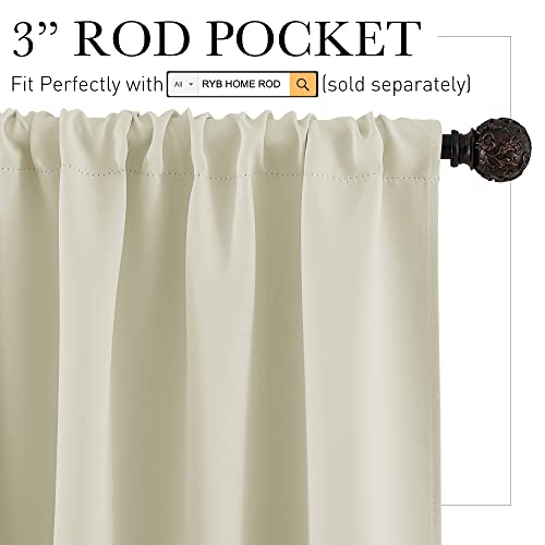 Cafe Curtains 30 inch Length (Beige / 29"W x 30"L (Pack of 2))