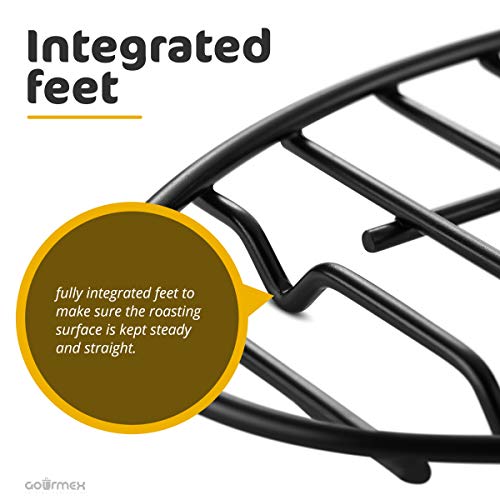 Black Oval Oven Roasting Rack with Integrated Feet (6x9")