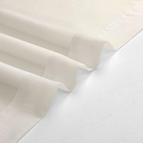 Cream Sheer Valance for Windows (Cream / 42"W x 12"L (Pack of 2))