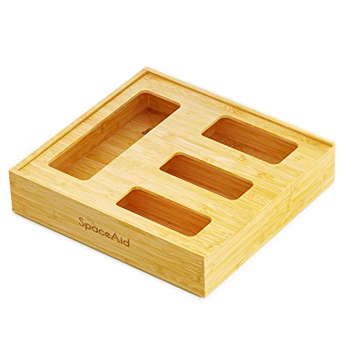 Bag Storage Organizer for Kitchen Drawer (Natural, 2"H, 4 Slots)
