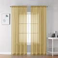 Gold Sheer Curtains 78 Inches Long 2 Panels Set for Living Room (Gold / 42"W x 78"L (Pack of 2))