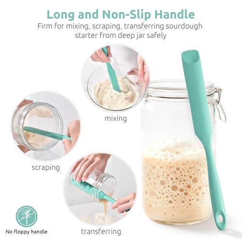 Silicone Jar Spatula for Sourdough Starter (Aqua Sky / 9.65 in)