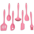Premium Silicone Kitchen Tools and Utensils Set (7 Piece Set / Pink)