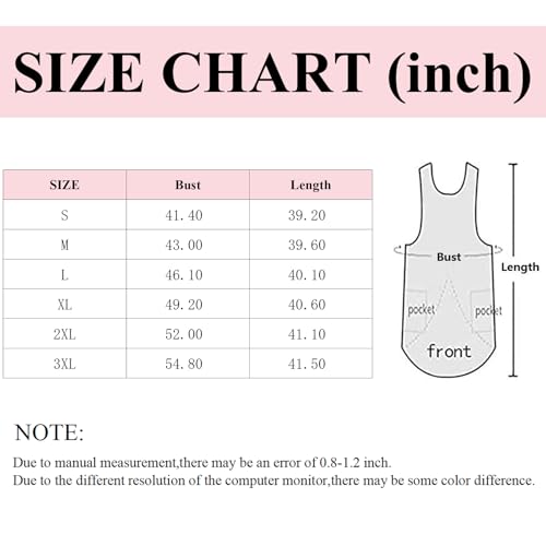 Women Cotton Linen Apron with 2 Pockets Kitchen Baking Cooking Chef Cross Back Pinafore Dress for Work Restaurant Gardening (X-Large / Orange Red)
