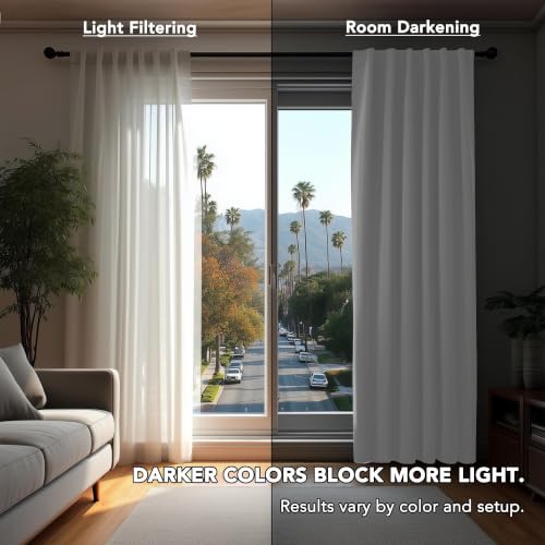 Blackout Curtains for Bedroom 108 Inches Long (Greyish White / 52"W x 108"L (Pack of 2))