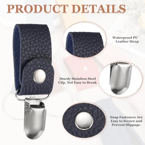 4 Pcs Towel Ring Holder with Clip (Dark Blue)