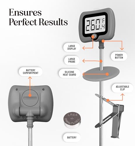 Digital Candy Thermometer with Pot Clip (Gray)
