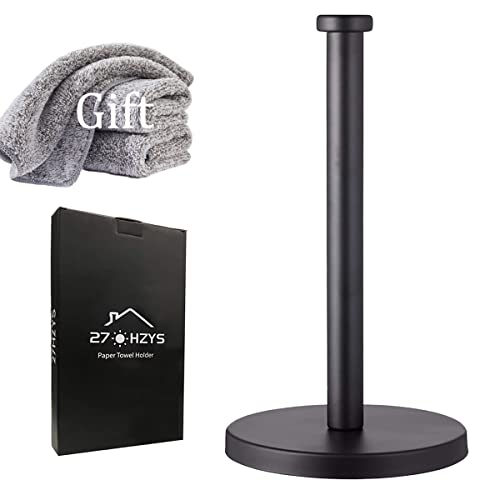 Black Standing Paper Towel Holder for Kitchen& Bathroom Countertop (Black)