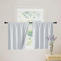 Short White 100% Blackout Curtains for Small Window (100% Blackout - White / 34"W x 48"L (Pack of 2))