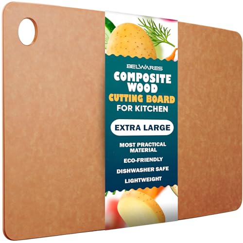 Dishwasher Safe Cutting Board (Natural / 18"L x 12"W)