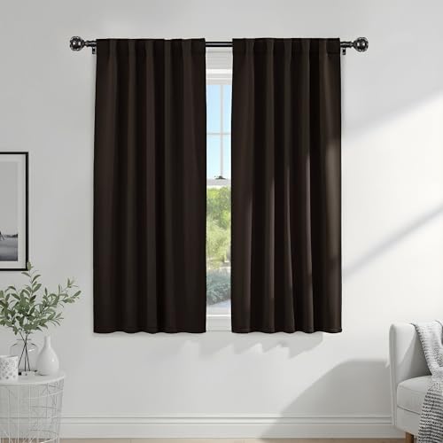 Blackout Curtain Drapes (Black / 52"W x 72"L (Pack of 2))