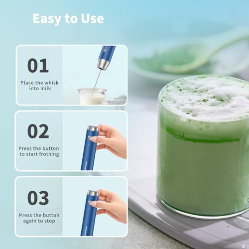 LunaFro Rechargeable Milk Frother (Dark Blue)
