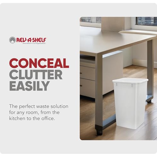 Double Pullout Garbage Trash Cans for Kitchen Cabinets (2 Pack / White)