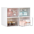 4 Pack Small Stackable Storage Drawers (Small-4pack-White)