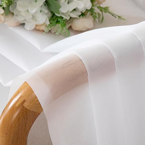 White Sheer Curtains (White / 42"W x 84"L (Pack of 2))