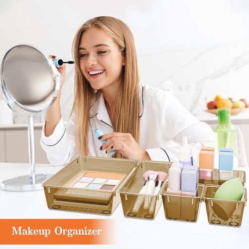 25 PCS Plastic Drawer Organizer (Champagne)